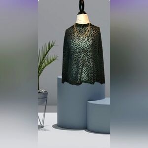 Woman's Plus Size Long Sleeve Sheer Blouse